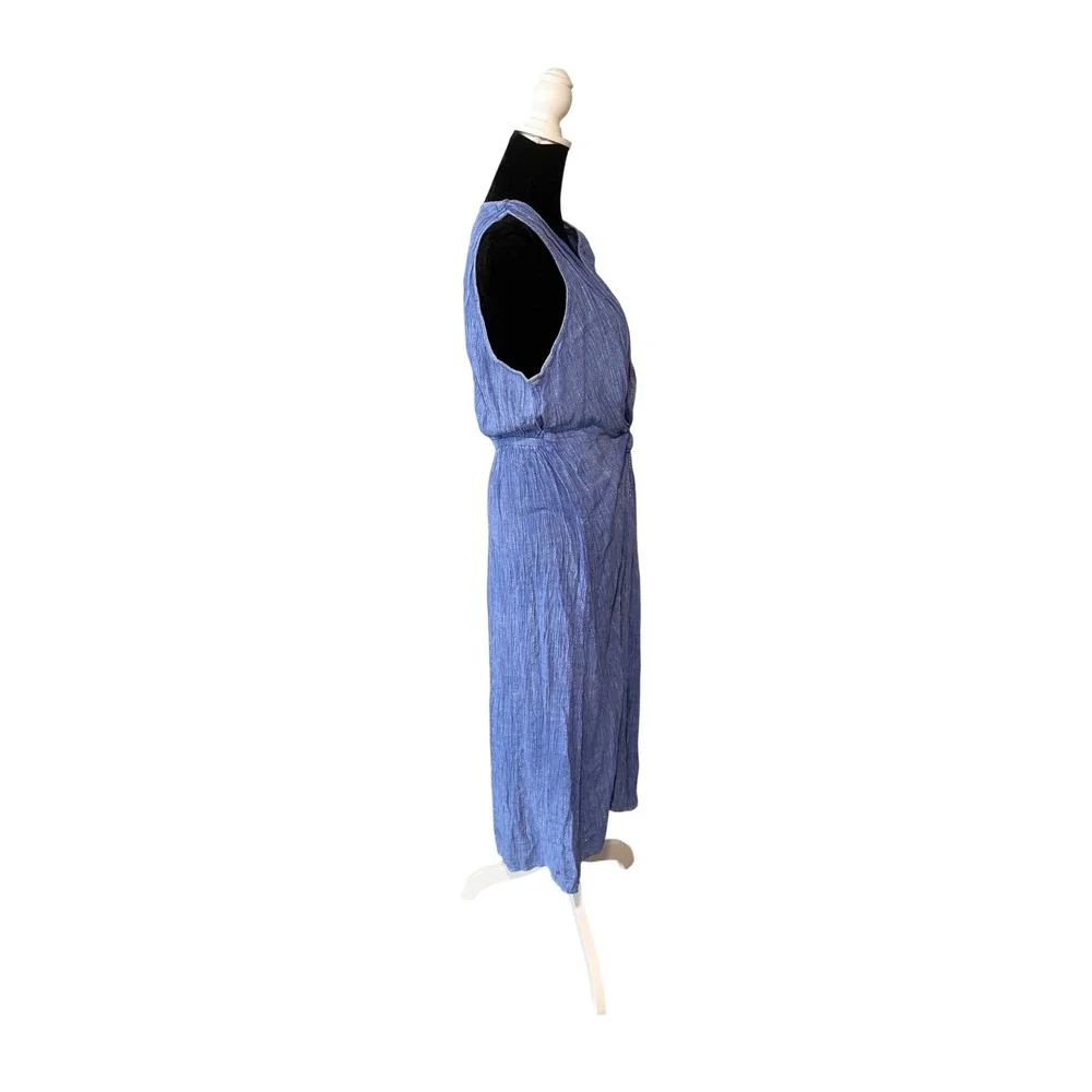 Surf Gypsy Mar Y Sol Blue Textured Maxi‎ Dress M Boho Resort Beach Vacation NWT